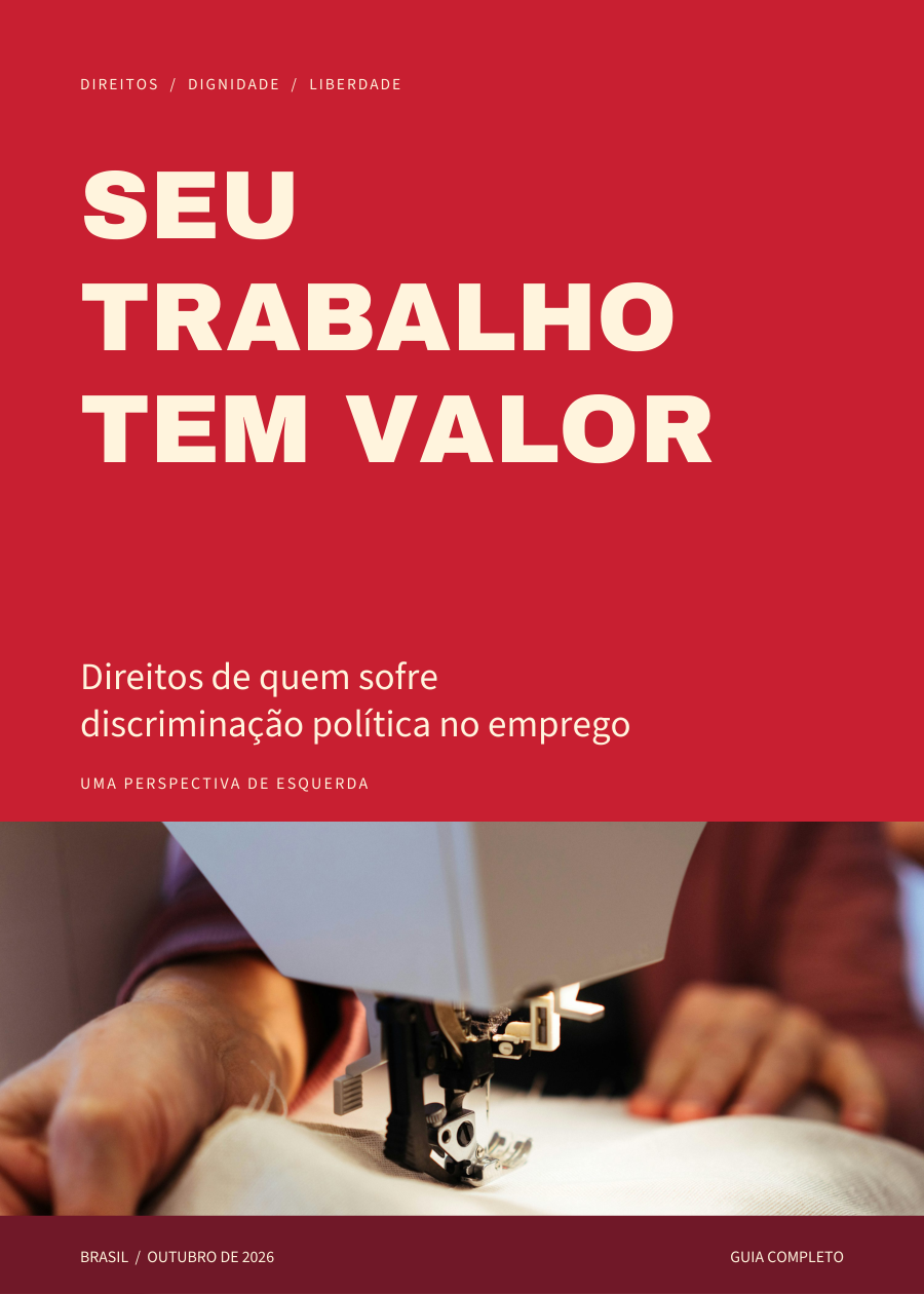 Capa do e-book Seu trabalho tem valor, edição de esquerda